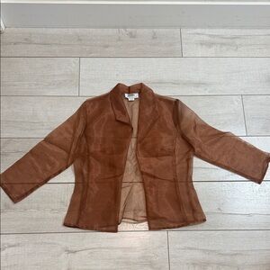 Tea Collection Sheer Brown Blazer Vintage